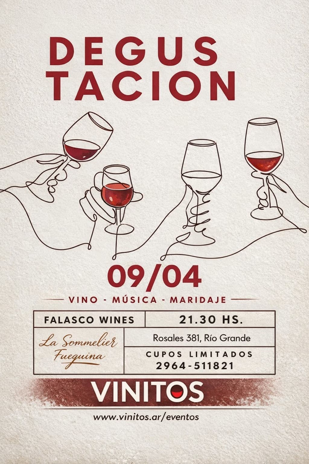 Vinitos propone una noche de degustación en Río Grande junto a la sommelier fueguina Leylen