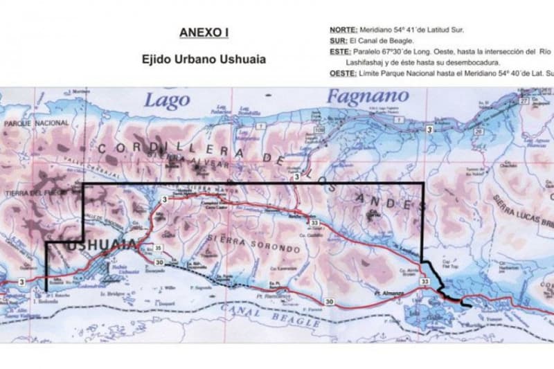 Ampliación del ejido urbano de Ushuaia se trata este jueves